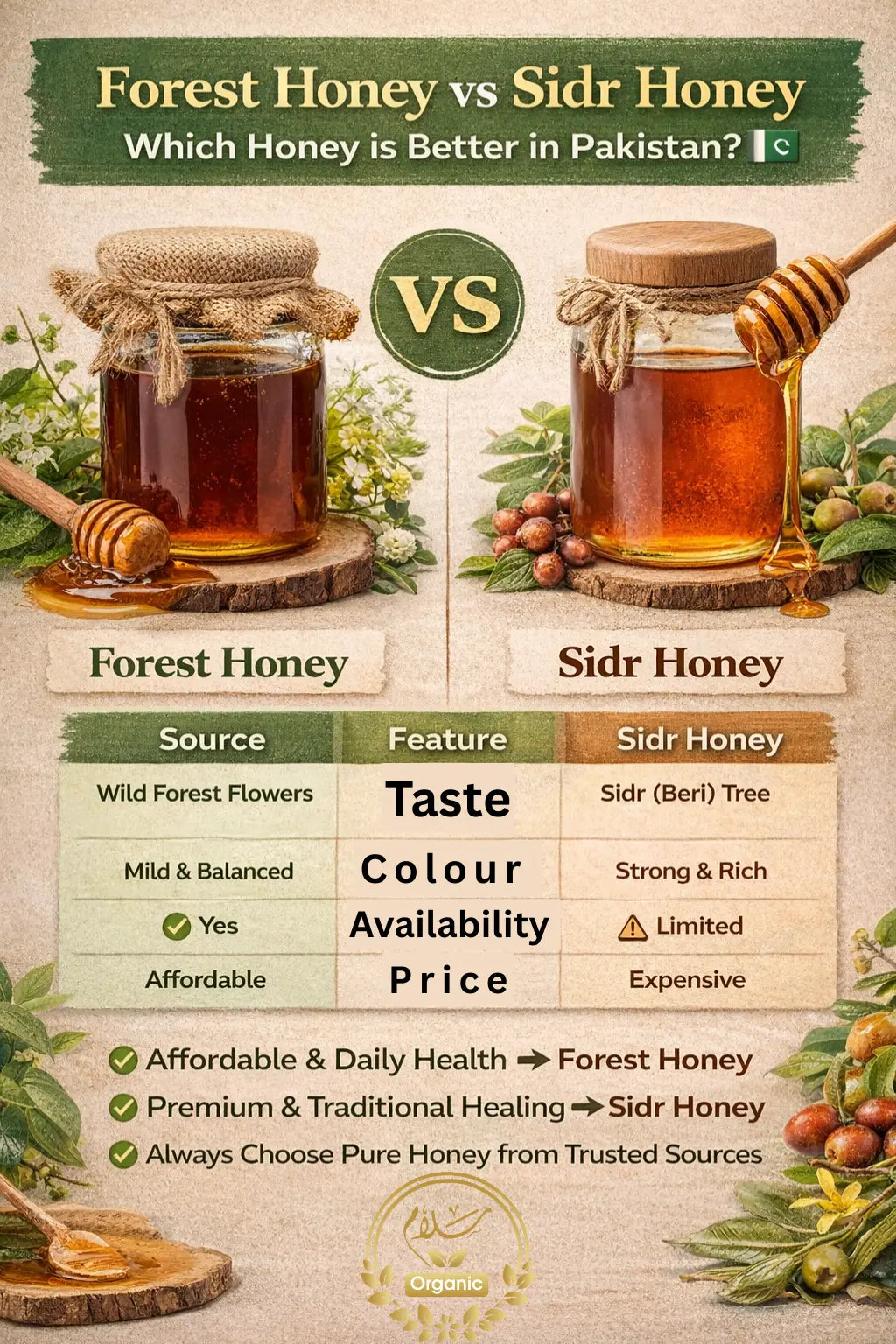 Forest Honey vs Sidr Honey – Which Honey is Better in Pakistan?