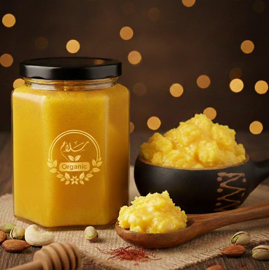 Desi ghee.
100% pure desi ghee
